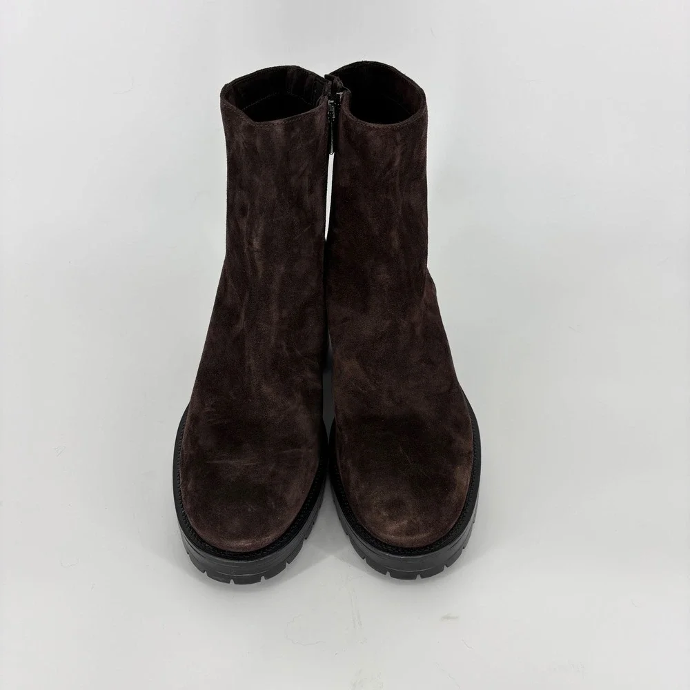 La Canadienne Weave City Dry Waterproof Suede Boots Brunette Brown Women Size 11